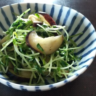 豆苗と茄子の梅あえ